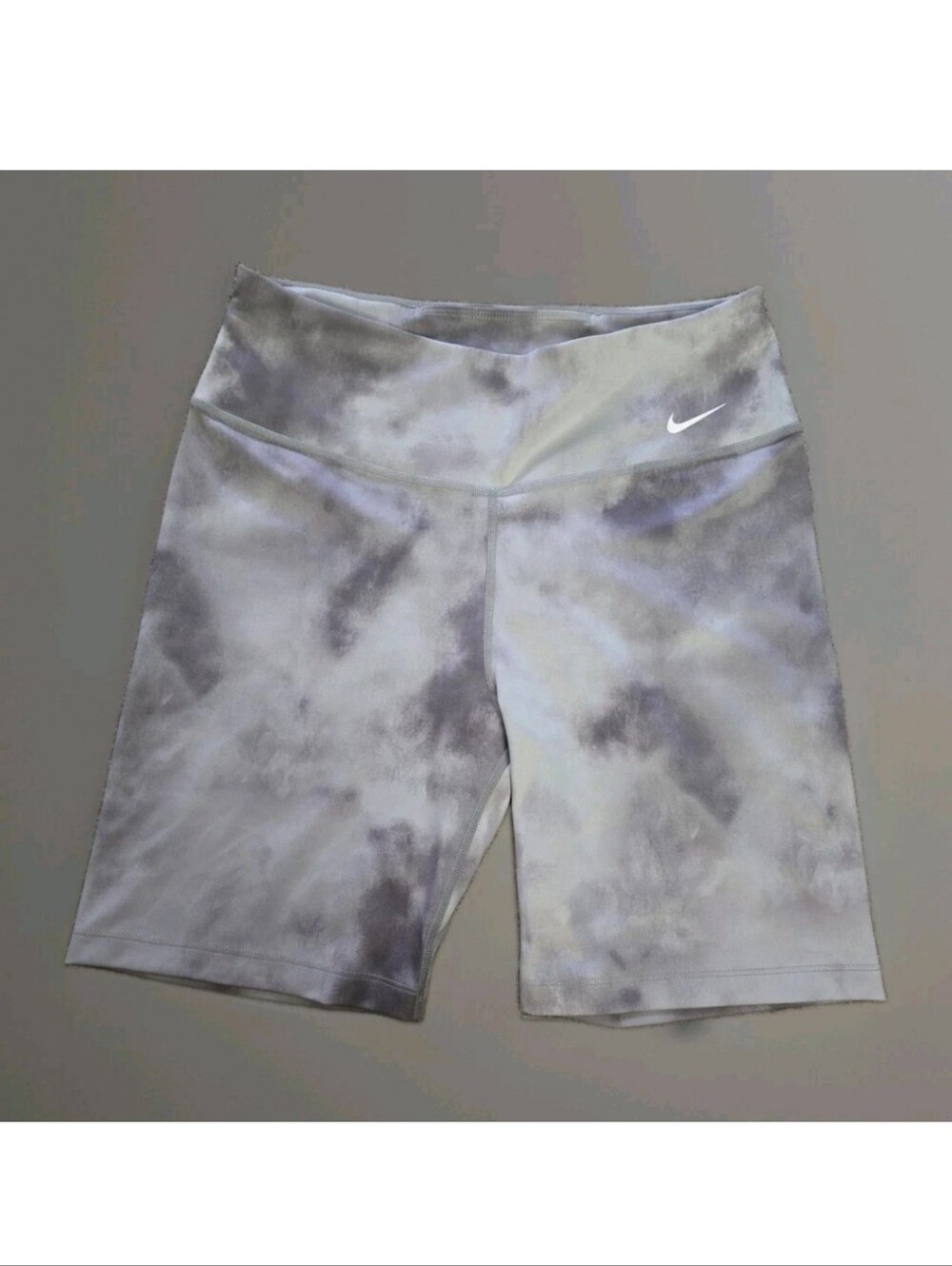 Women's Nike Bike Shorts Size Medium Grey White Tie Dye